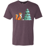 T-Shirts Vintage Purple / S Kawaii Cute Christmas Fox Men's Triblend T-Shirt
