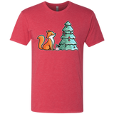 T-Shirts Vintage Red / S Kawaii Cute Christmas Fox Men's Triblend T-Shirt