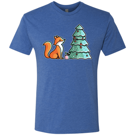 T-Shirts Vintage Royal / S Kawaii Cute Christmas Fox Men's Triblend T-Shirt