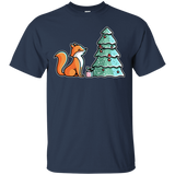 T-Shirts Navy / S Kawaii Cute Christmas Fox T-Shirt