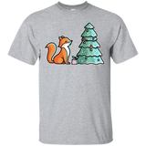 T-Shirts Sport Grey / S Kawaii Cute Christmas Fox T-Shirt