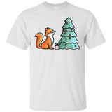T-Shirts White / S Kawaii Cute Christmas Fox T-Shirt