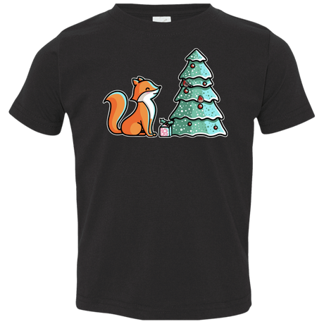 T-Shirts Black / 2T Kawaii Cute Christmas Fox Toddler Premium T-Shirt