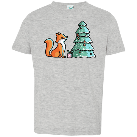 T-Shirts Heather Grey / 2T Kawaii Cute Christmas Fox Toddler Premium T-Shirt