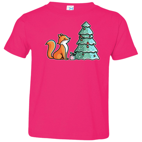 T-Shirts Hot Pink / 2T Kawaii Cute Christmas Fox Toddler Premium T-Shirt