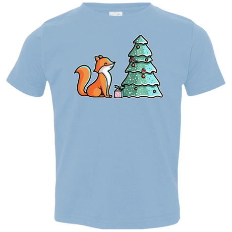 T-Shirts Light Blue / 2T Kawaii Cute Christmas Fox Toddler Premium T-Shirt