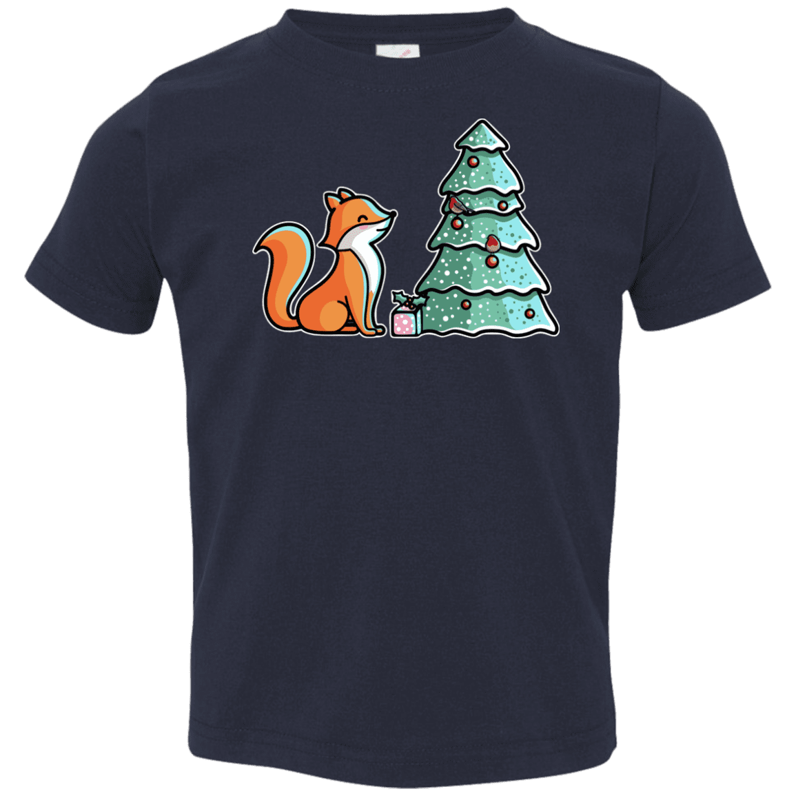 T-Shirts Navy / 2T Kawaii Cute Christmas Fox Toddler Premium T-Shirt