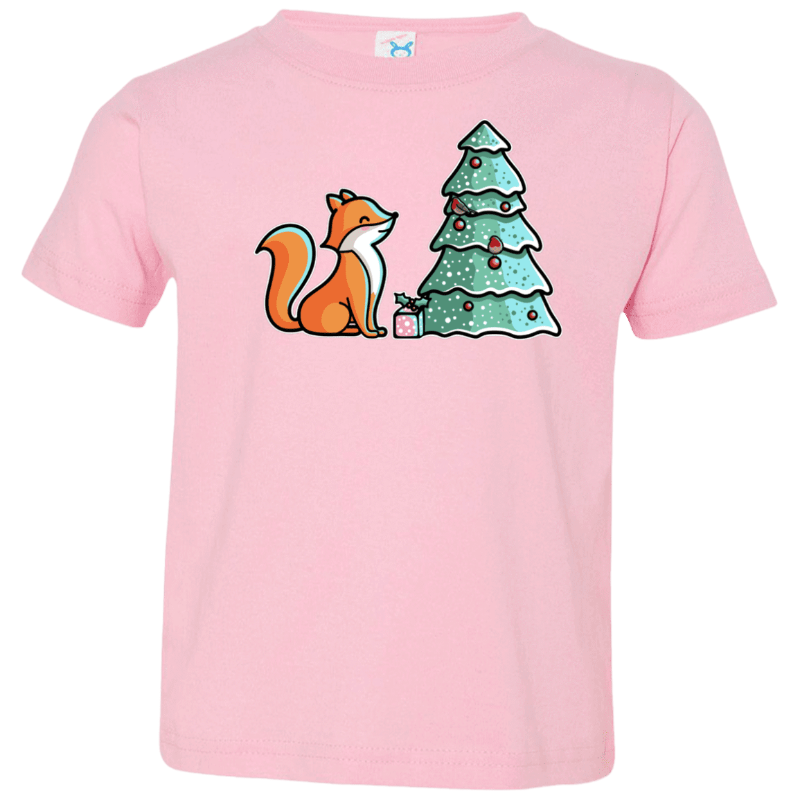 T-Shirts Pink / 2T Kawaii Cute Christmas Fox Toddler Premium T-Shirt