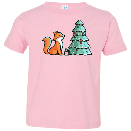 T-Shirts Pink / 2T Kawaii Cute Christmas Fox Toddler Premium T-Shirt