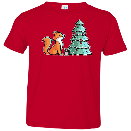 T-Shirts Red / 2T Kawaii Cute Christmas Fox Toddler Premium T-Shirt