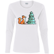 T-Shirts White / S Kawaii Cute Christmas Fox Women's Long Sleeve T-Shirt