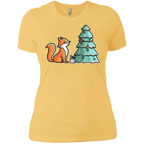 T-Shirts Banana Cream/ / X-Small Kawaii Cute Christmas Fox Women's Premium T-Shirt