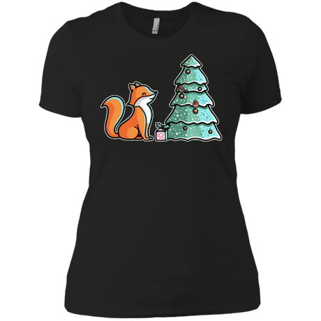 T-Shirts Black / X-Small Kawaii Cute Christmas Fox Women's Premium T-Shirt