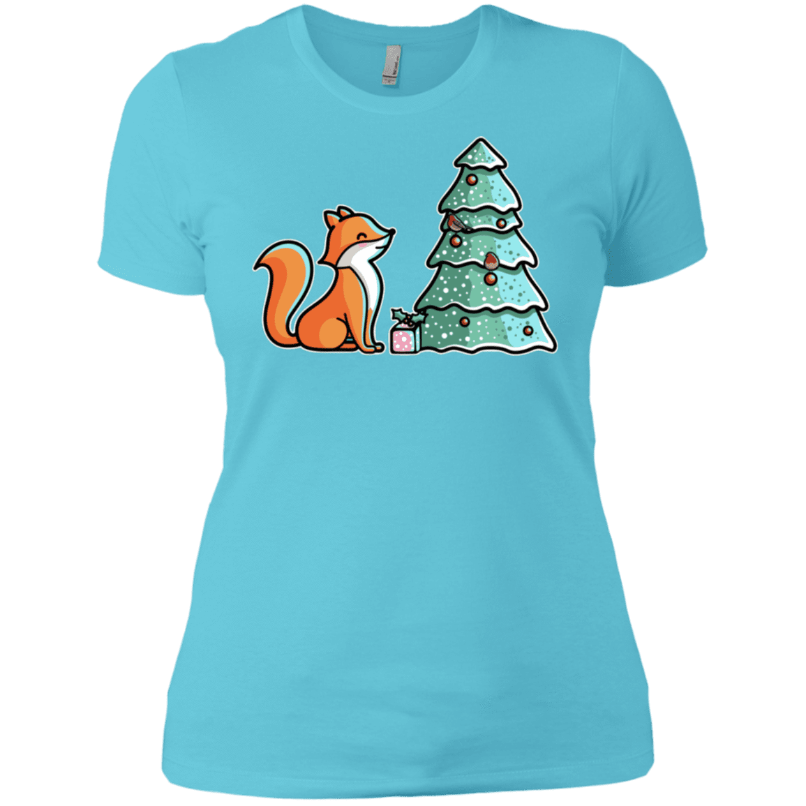 T-Shirts Cancun / X-Small Kawaii Cute Christmas Fox Women's Premium T-Shirt