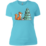 T-Shirts Cancun / X-Small Kawaii Cute Christmas Fox Women's Premium T-Shirt