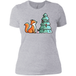 T-Shirts Heather Grey / X-Small Kawaii Cute Christmas Fox Women's Premium T-Shirt