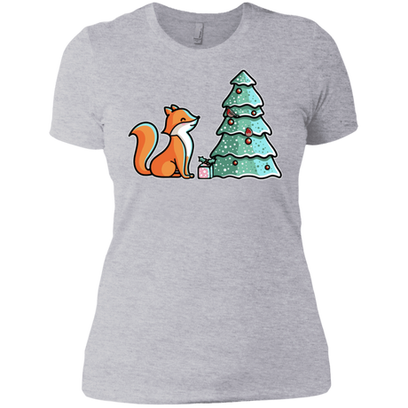 T-Shirts Heather Grey / X-Small Kawaii Cute Christmas Fox Women's Premium T-Shirt