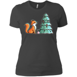 T-Shirts Heavy Metal / X-Small Kawaii Cute Christmas Fox Women's Premium T-Shirt