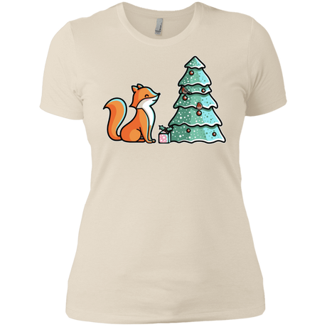T-Shirts Ivory/ / X-Small Kawaii Cute Christmas Fox Women's Premium T-Shirt