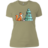 T-Shirts Light Olive / X-Small Kawaii Cute Christmas Fox Women's Premium T-Shirt