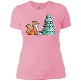 T-Shirts Light Pink / X-Small Kawaii Cute Christmas Fox Women's Premium T-Shirt