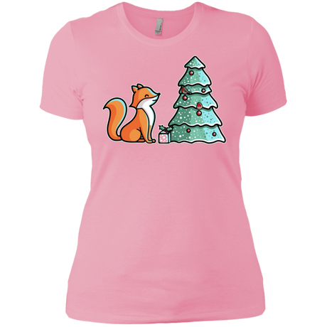T-Shirts Light Pink / X-Small Kawaii Cute Christmas Fox Women's Premium T-Shirt