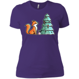 T-Shirts Purple Rush/ / X-Small Kawaii Cute Christmas Fox Women's Premium T-Shirt