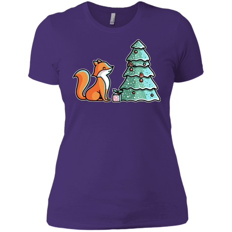 T-Shirts Purple Rush/ / X-Small Kawaii Cute Christmas Fox Women's Premium T-Shirt