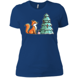T-Shirts Royal / X-Small Kawaii Cute Christmas Fox Women's Premium T-Shirt