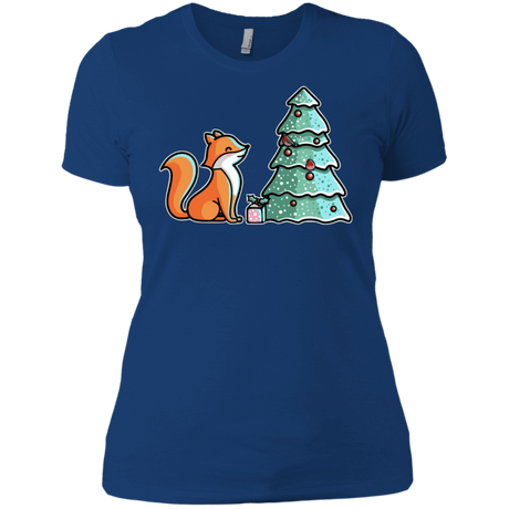 T-Shirts Royal / X-Small Kawaii Cute Christmas Fox Women's Premium T-Shirt