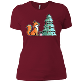 T-Shirts Scarlet / S Kawaii Cute Christmas Fox Women's Premium T-Shirt
