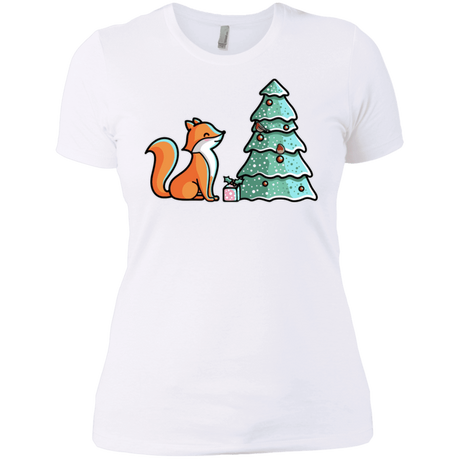 T-Shirts White / X-Small Kawaii Cute Christmas Fox Women's Premium T-Shirt