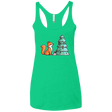 T-Shirts Envy / X-Small Kawaii Cute Christmas Fox Women's Triblend Racerback Tank