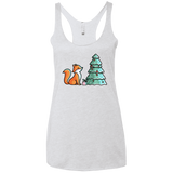 T-Shirts Heather White / X-Small Kawaii Cute Christmas Fox Women's Triblend Racerback Tank