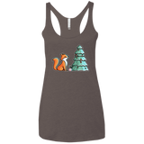 T-Shirts Macchiato / X-Small Kawaii Cute Christmas Fox Women's Triblend Racerback Tank