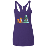 T-Shirts Purple Rush / X-Small Kawaii Cute Christmas Fox Women's Triblend Racerback Tank