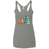 T-Shirts Venetian Grey / X-Small Kawaii Cute Christmas Fox Women's Triblend Racerback Tank