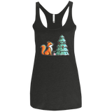 T-Shirts Vintage Black / X-Small Kawaii Cute Christmas Fox Women's Triblend Racerback Tank