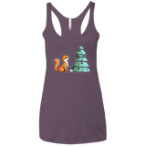 T-Shirts Vintage Purple / X-Small Kawaii Cute Christmas Fox Women's Triblend Racerback Tank