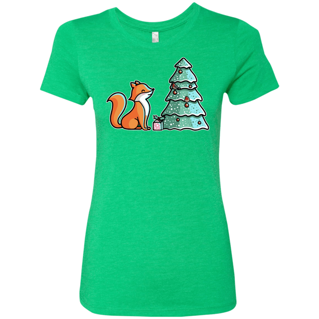 T-Shirts Envy / S Kawaii Cute Christmas Fox Women's Triblend T-Shirt