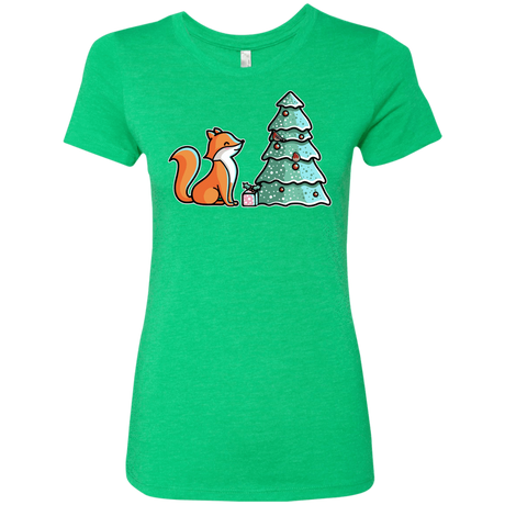T-Shirts Envy / S Kawaii Cute Christmas Fox Women's Triblend T-Shirt