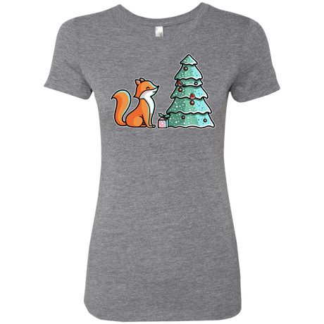 T-Shirts Premium Heather / S Kawaii Cute Christmas Fox Women's Triblend T-Shirt