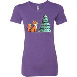 T-Shirts Purple Rush / S Kawaii Cute Christmas Fox Women's Triblend T-Shirt