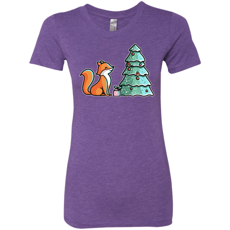 T-Shirts Purple Rush / S Kawaii Cute Christmas Fox Women's Triblend T-Shirt