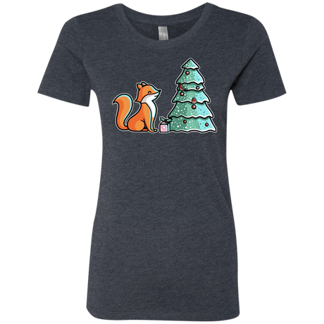 T-Shirts Vintage Navy / S Kawaii Cute Christmas Fox Women's Triblend T-Shirt