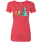T-Shirts Vintage Red / S Kawaii Cute Christmas Fox Women's Triblend T-Shirt