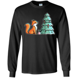 T-Shirts Black / YS Kawaii Cute Christmas Fox Youth Long Sleeve T-Shirt