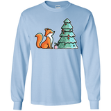 T-Shirts Light Blue / YS Kawaii Cute Christmas Fox Youth Long Sleeve T-Shirt