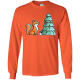 T-Shirts Orange / YS Kawaii Cute Christmas Fox Youth Long Sleeve T-Shirt