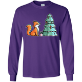 T-Shirts Purple / YS Kawaii Cute Christmas Fox Youth Long Sleeve T-Shirt